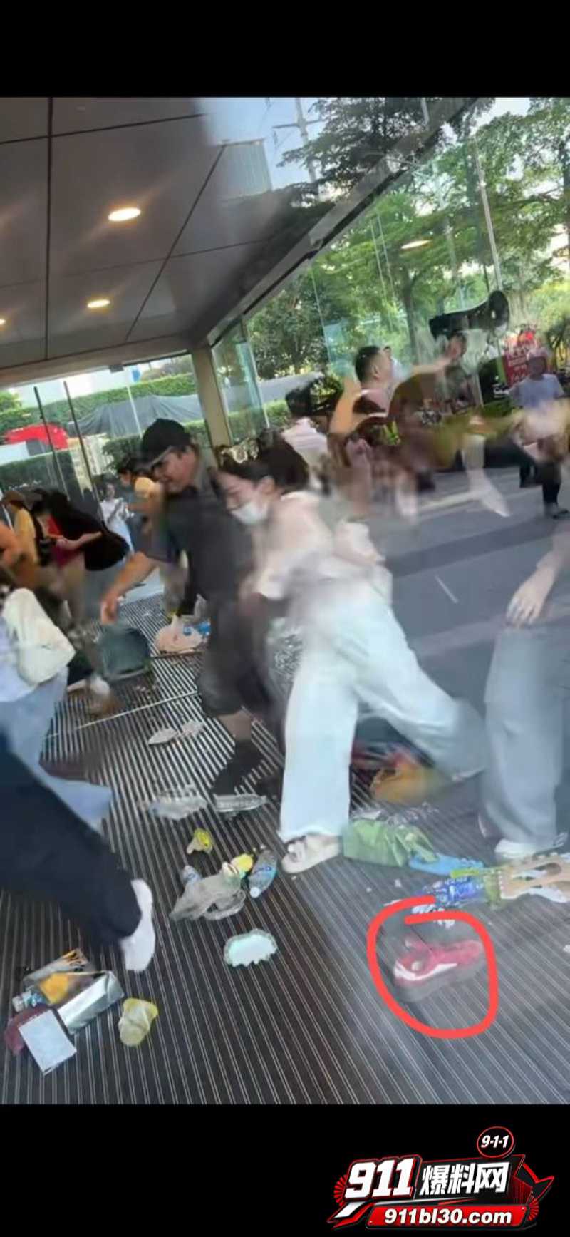 张凌赫狂热女粉丝挤碎玻璃门 16