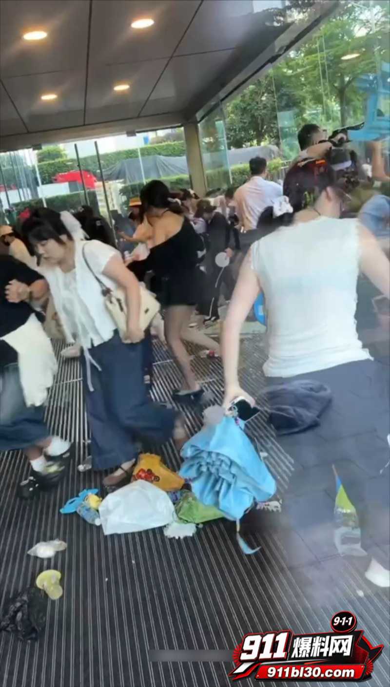 张凌赫狂热女粉丝挤碎玻璃门 3