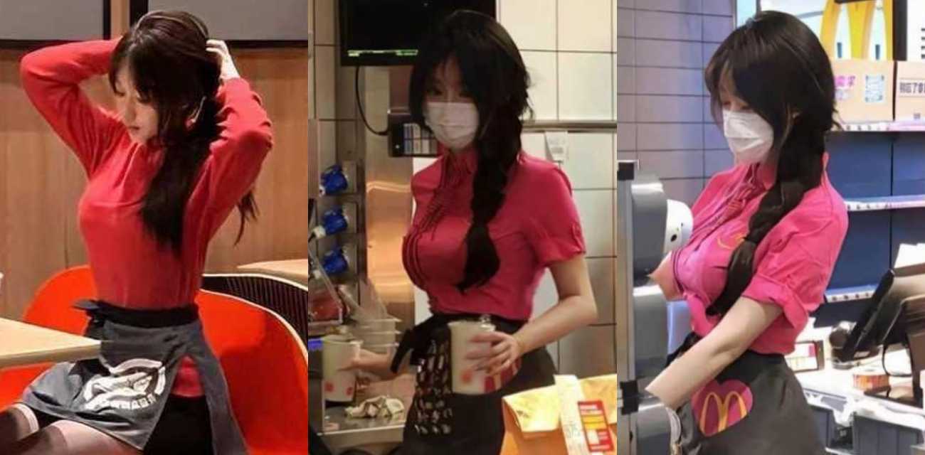 广州白云富二代小伙麦当劳猎艳 粉色制服兼职学生妹清纯脸蛋极品长腿 水手服反差爆操