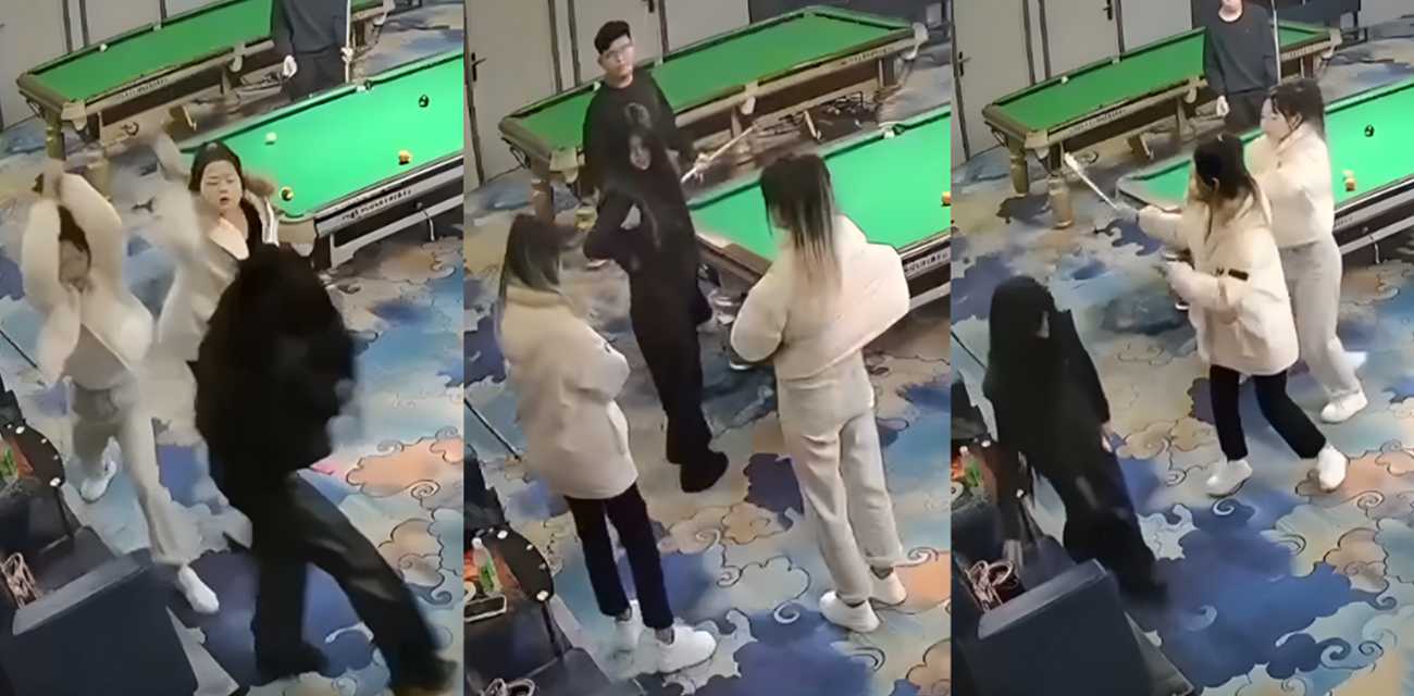 海口台球厅砍人视频爆火 双刀姐妹花血战五女 下死手刀刀奔着夺命 - 社会奇闻