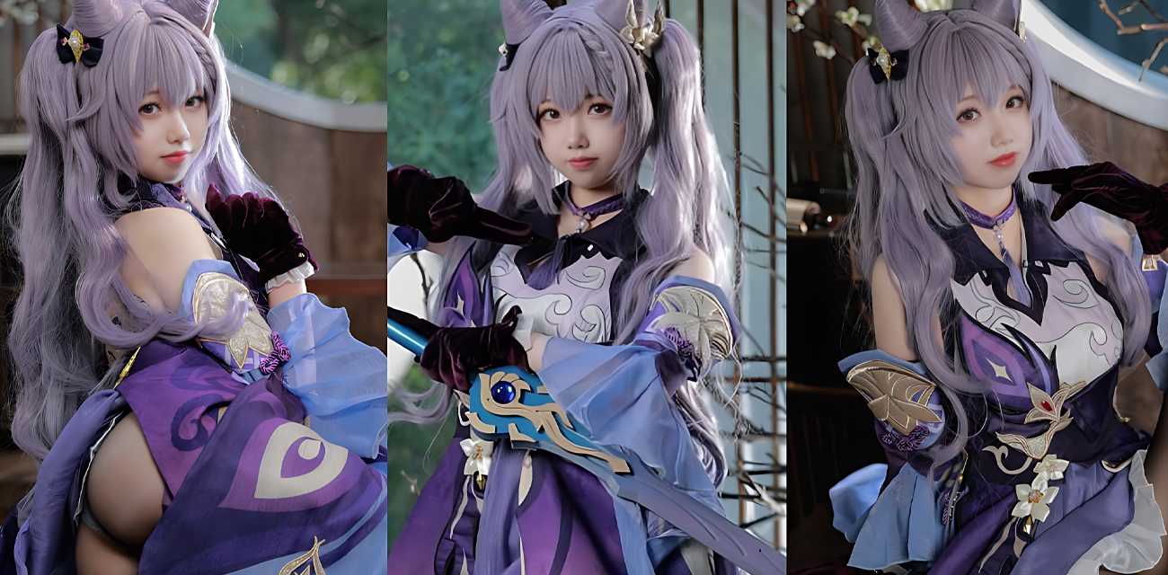 二次元嫩模 雪琪SAMA COS写真私拍 化身刻晴上演黑丝诱惑呈现性感身姿